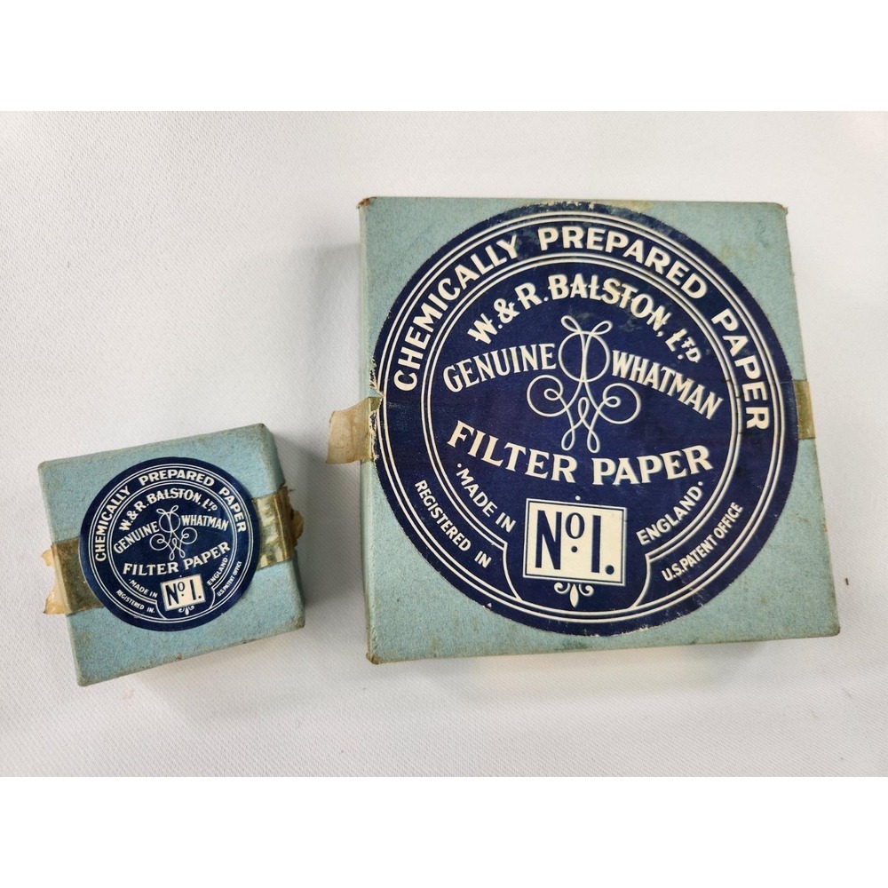 Vintage Lot Laboratory Whatman Filters Paper Box No 1 Advertising Sz Small Large
